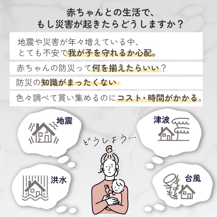 ベビー 防災セットMサイズ バッグに名入れ対応