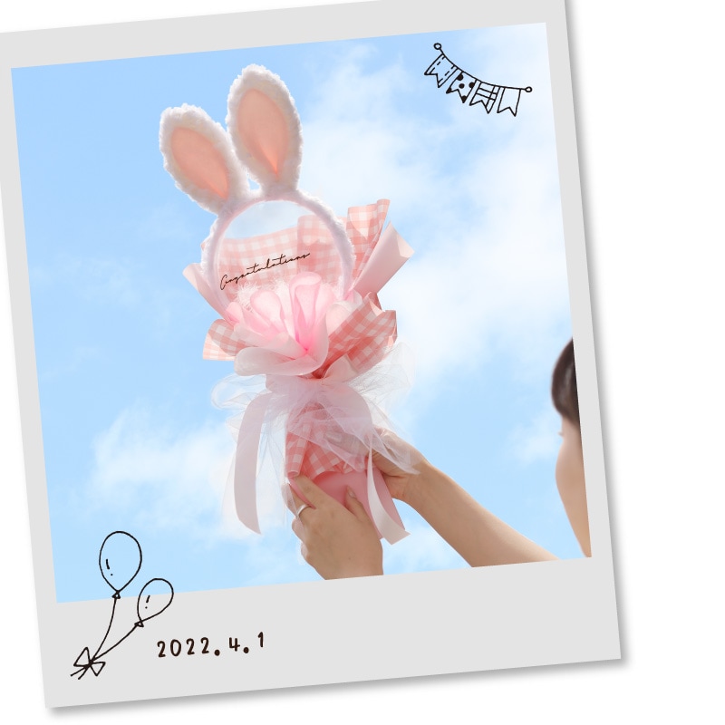 バルーンブーケ カチューシャ うさぎ耳付き