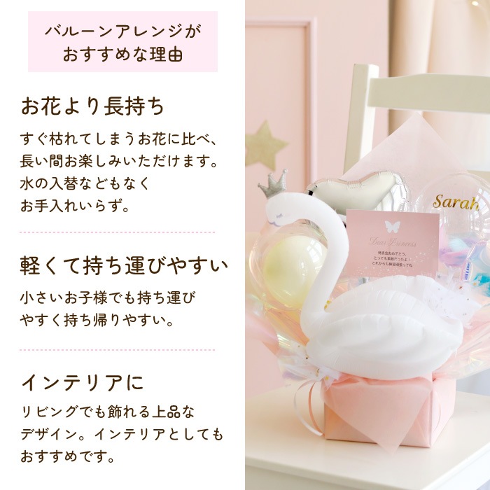 ユニコーン＆スワン バルーンアレンジ バルーン電報