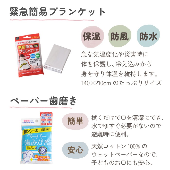 キッズ（2～3歳） 防災セット バッグに名入れ対応