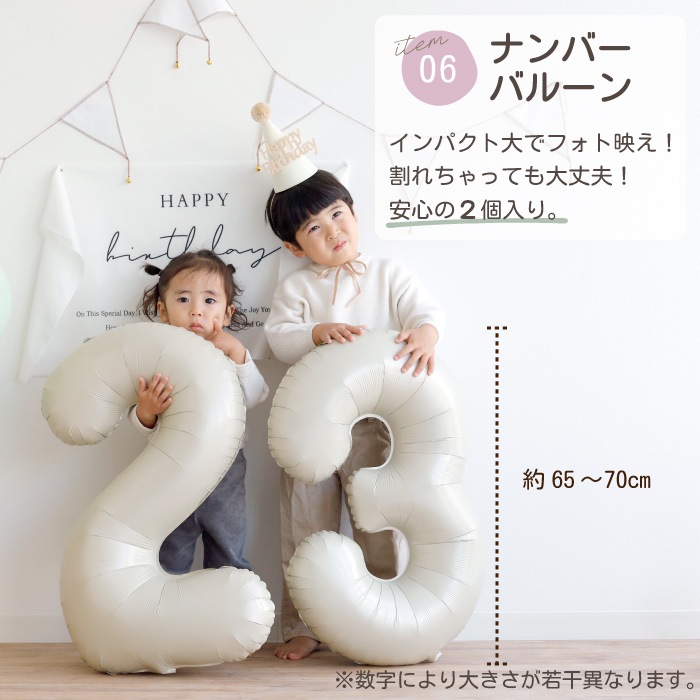 数字バルーン付き バースデーフォトブースセット