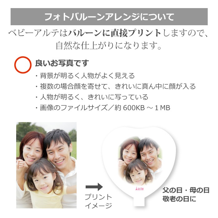 写真入り バルーンアレンジ Sサイズ