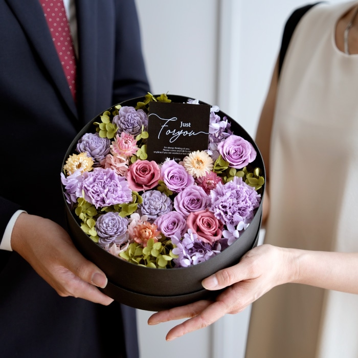 プリザーブドフラワー グランドエレガンス ボックスフラワー｜スマイル