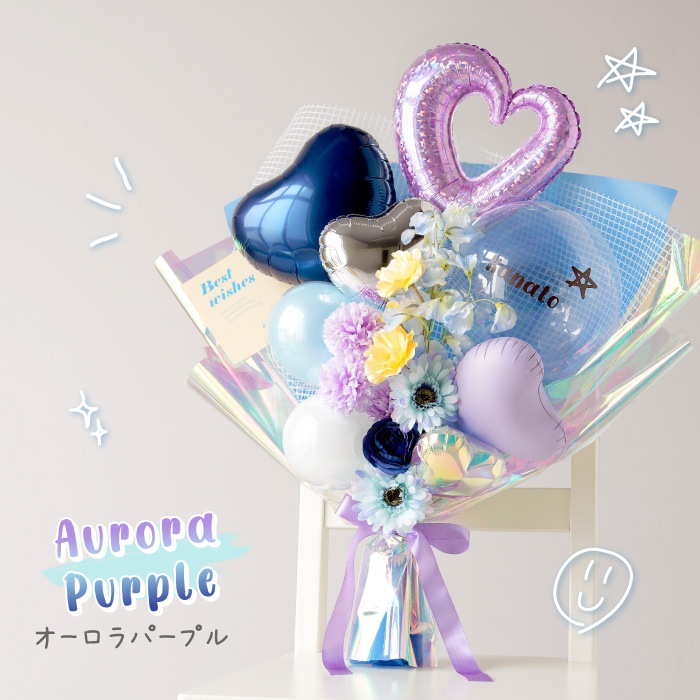 発表会 誕生日に パステル×クリア バルーン花束