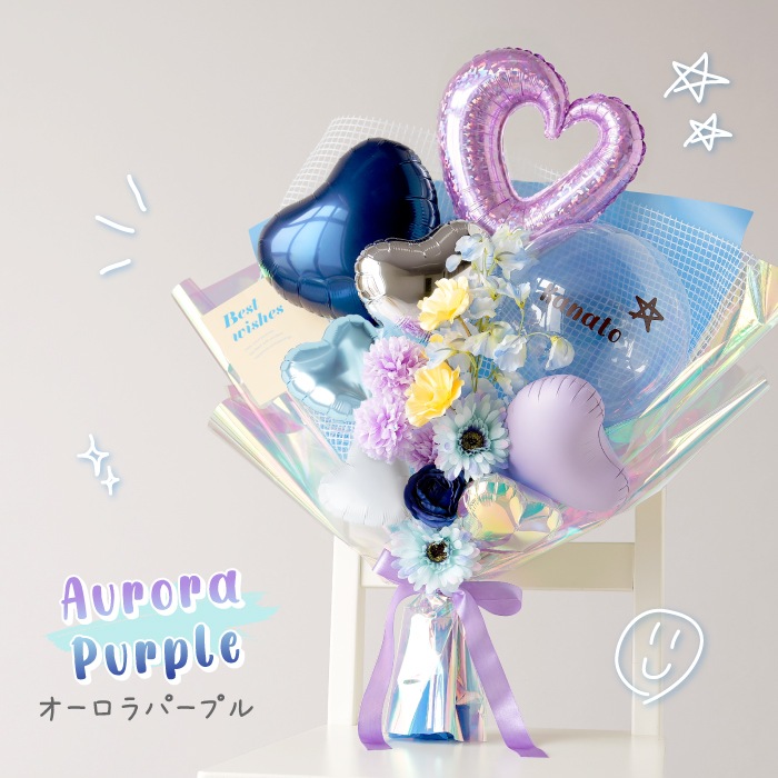 発表会 誕生日に パステル×クリア バルーン花束