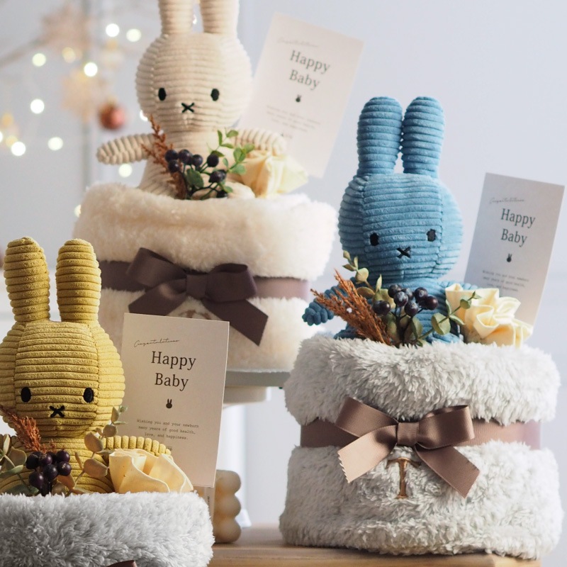 ミッフィー おむつケーキ ブランケット付き