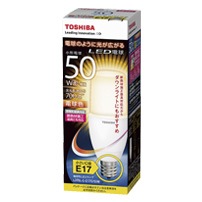 TOSHIBA（東芝ライテック） LED電球 E17口金 T形 全方向タイプ 白熱電球50W形相当 電球色  LDT6L-G-E17/S/50W (LDT6LGE17S50W)|LED電球|LED電球