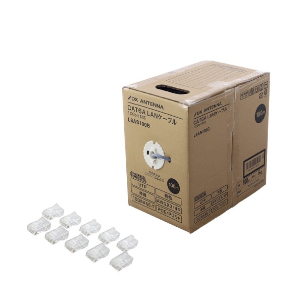 (コネクタセット) DXアンテナ CAT6A LANケーブル コネクタ(10個入り) L6AS100B+LP6AS-10