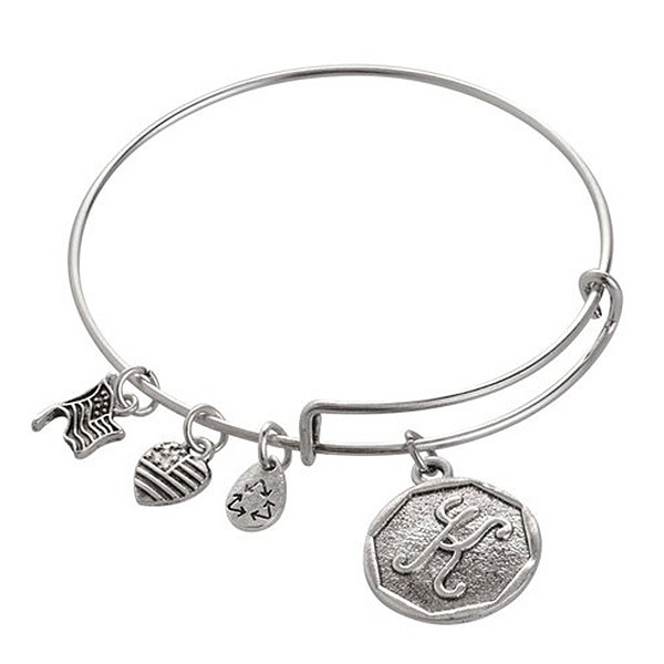 ALECK ANNDRA NEEN】ブレスレット K イニシャルチャーム シルバー