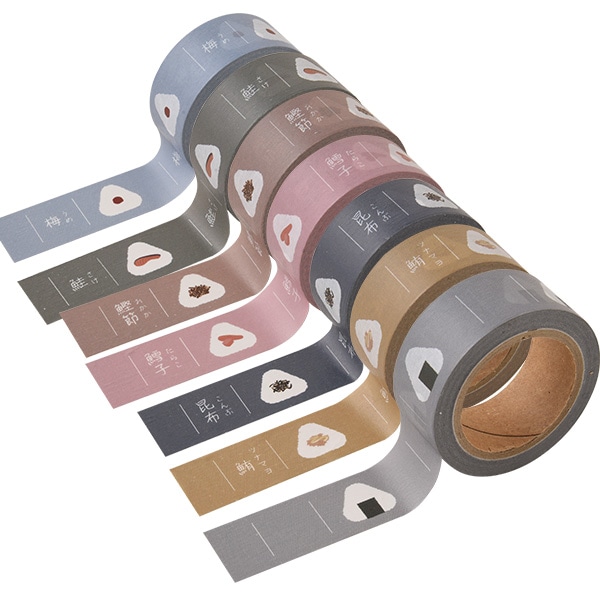 daicoly おにぎりに貼るマスキングテープ 梅 おかか 昆布 鮭 たらこ ツナマヨ フリー 全7種