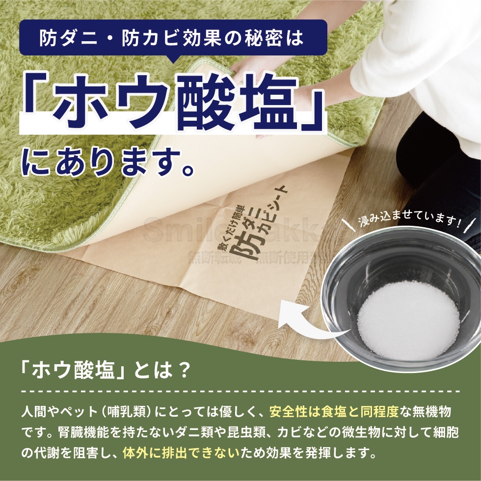 防ダニシート 1畳用 3畳用 6畳用 防カビシート サイズ調整可 敷くだけ ホウ酸塩 子ども ペット 安心 揮発しない【敷くだけ簡単防ダニ防カビシート1畳用・3畳用・6畳用】