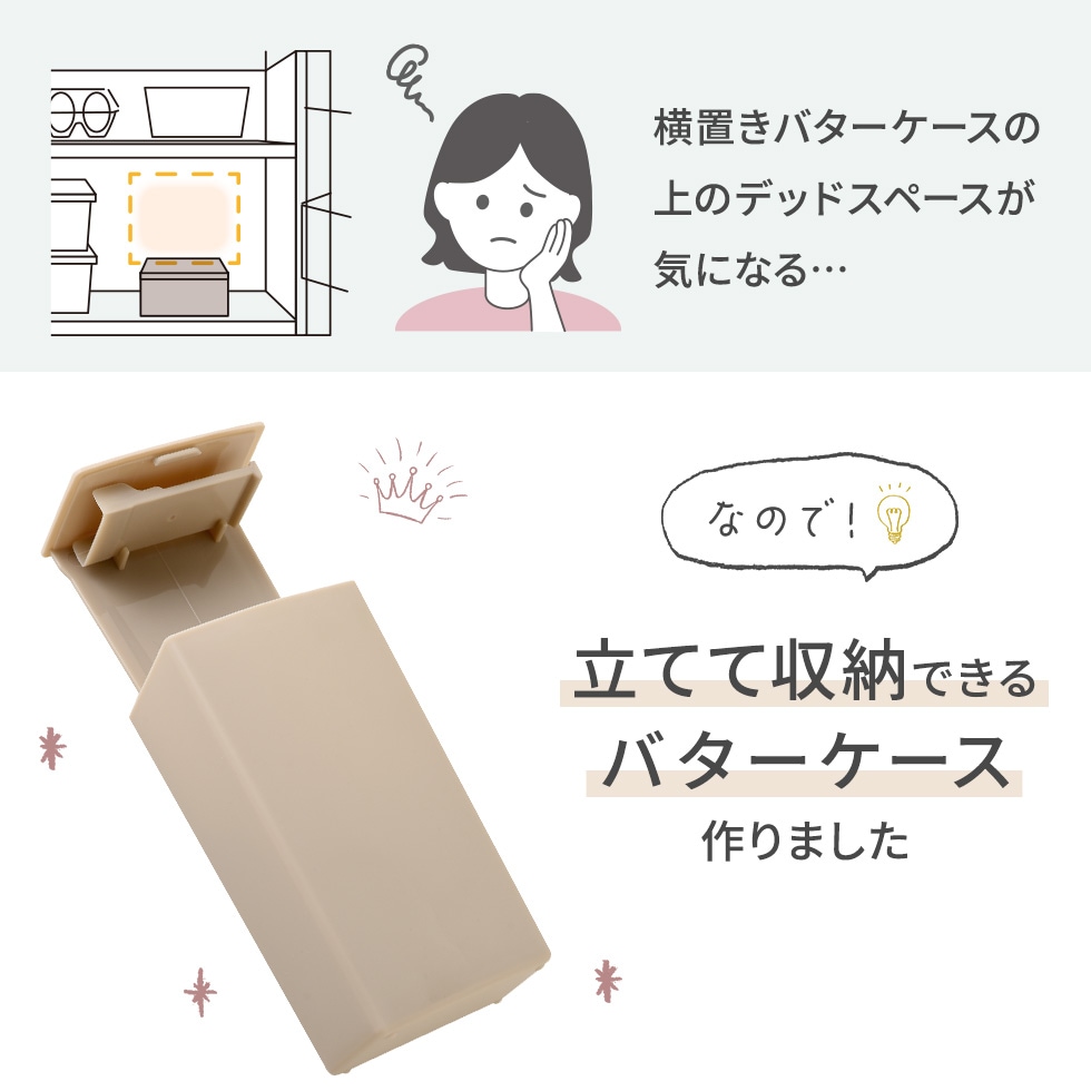 【12/19発売新商品】立てて収納できるバターケース