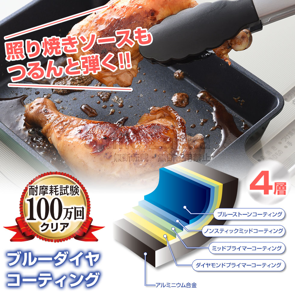 スーパーベルフィーナプレミアム角型マルチパンガラス蓋付