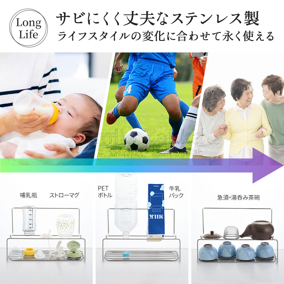 逸品物創  整理上手な水筒水切りラック 