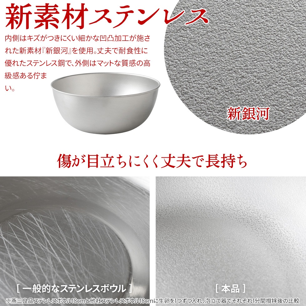 【4点セット】逸品物創 ステンレスボウル 15cm,18cm,21cm,24cm