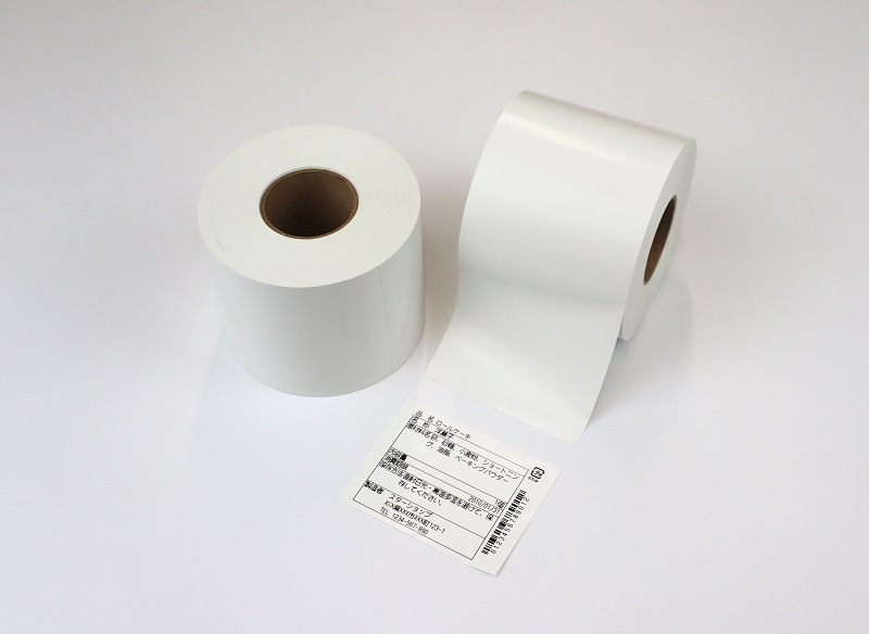 【定期購入】強粘着ライナレスラベル用紙 80×100D　12巻セット