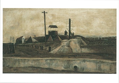 松本竣介、市内風景、希少画集画、新品額装付、状態良好 松本竣介、市内風景、希少画集画、新品額装付、状態良好