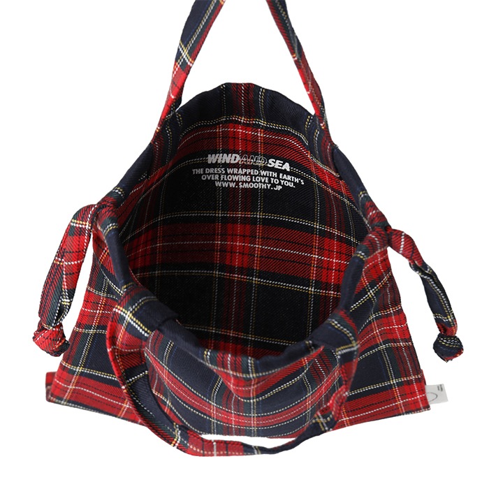 SMOOTHY WDS_SEA Check Drawstring Bag 2P set