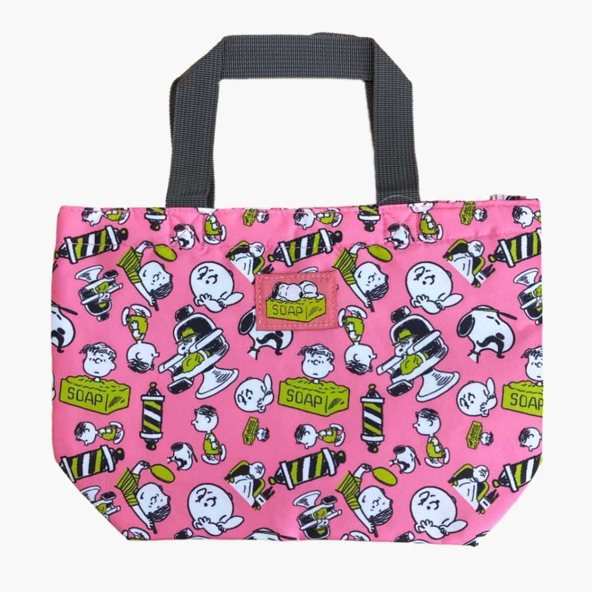 PEANUTS スヌーピー ランチバッグ ピンク×グリーン