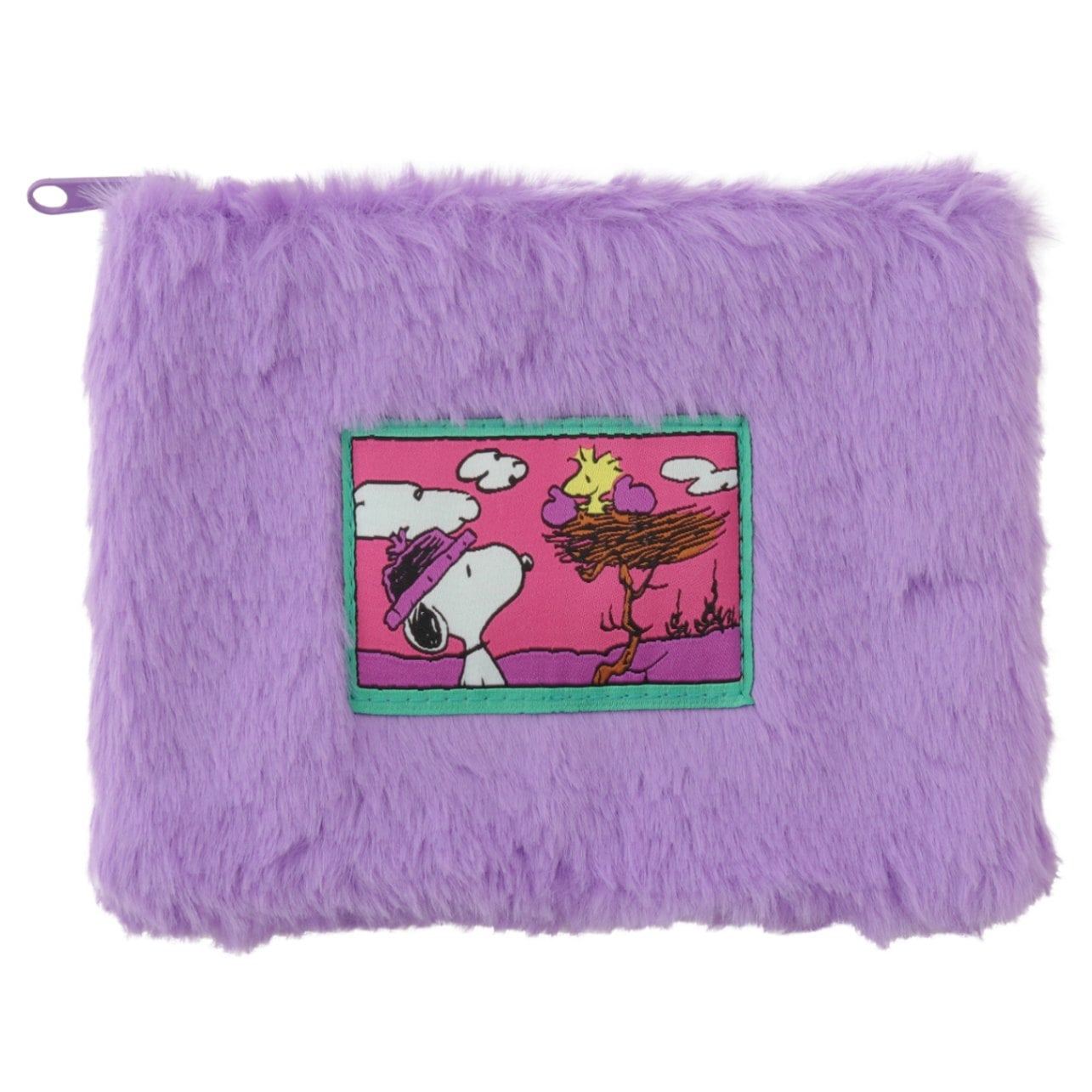 [公式]PEANUTS スヌーピー ファーポーチ パープル
