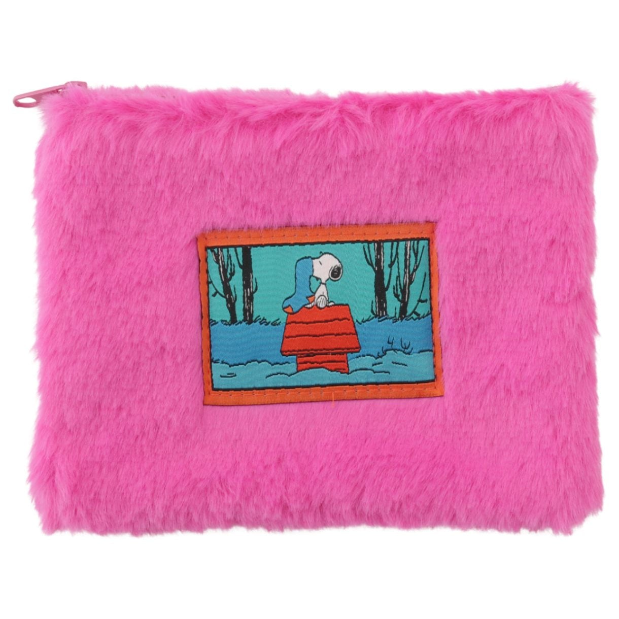 PEANUTS スヌーピー ファーコスメティックポーチ ピンク