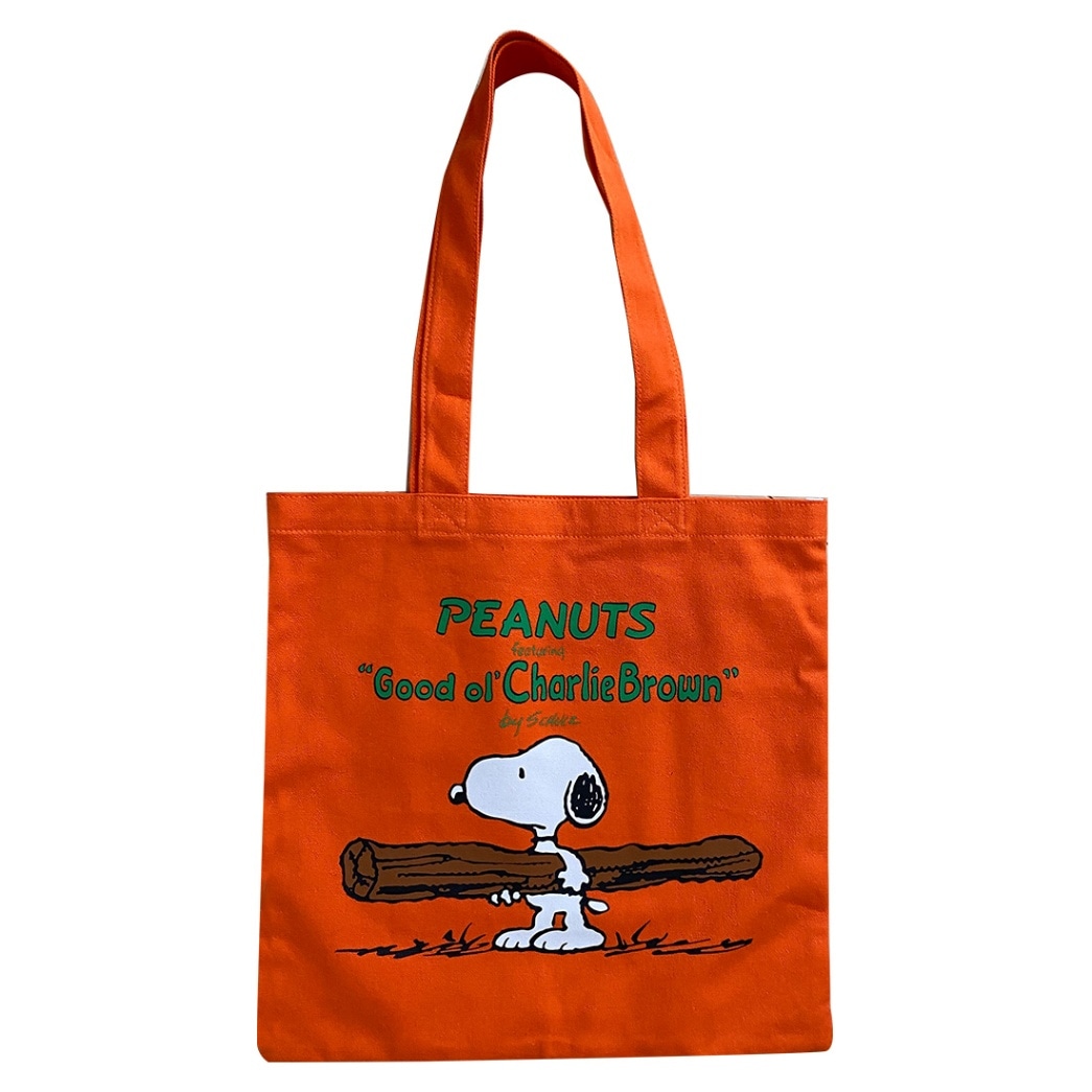 NOSTALGICA/PEANUTS  スヌーピー ポケット付きカラートート コミックオレンジ