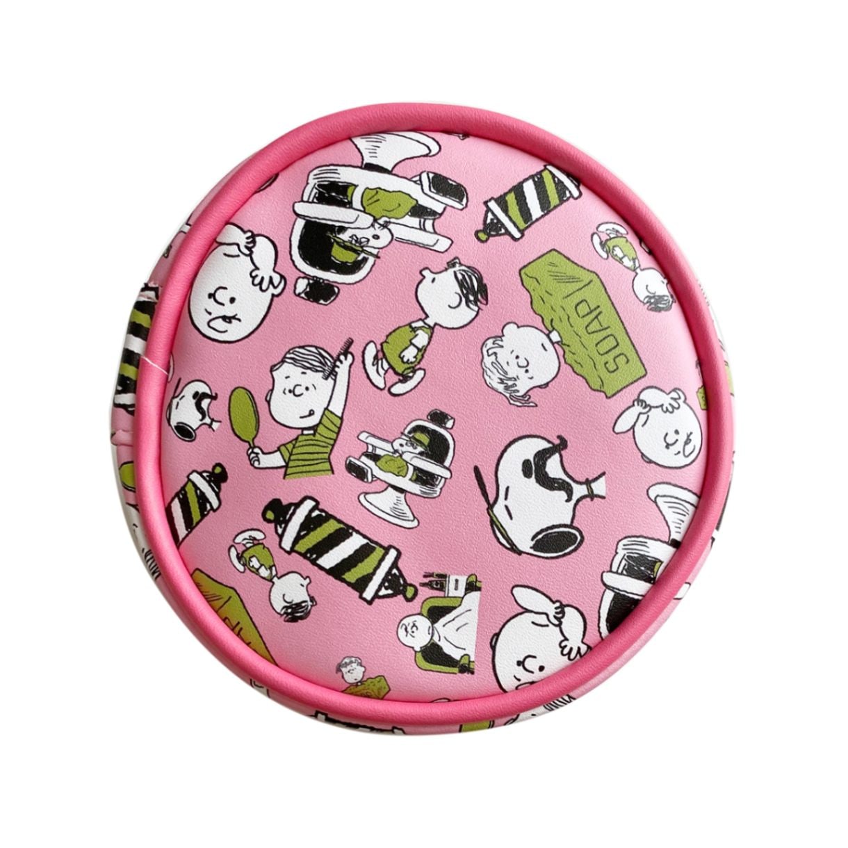 PEANUTS スヌーピー コスメティックサークルポーチ オールスター PK×GR