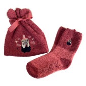 MOOMIN ムーミン もこもこ靴下 in 巾着 リトルミイかんがえごと