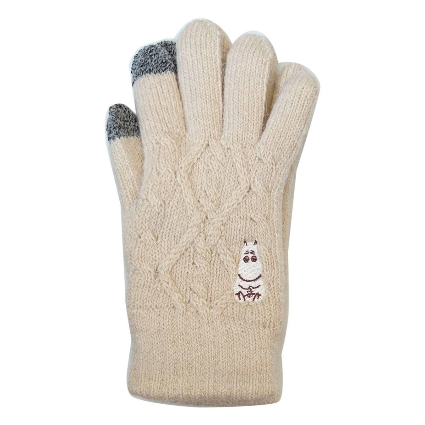 [公式]ムーミン ワンポイント刺繍スマホ対応ケーブル　手袋 ／ムーミン こまりがお