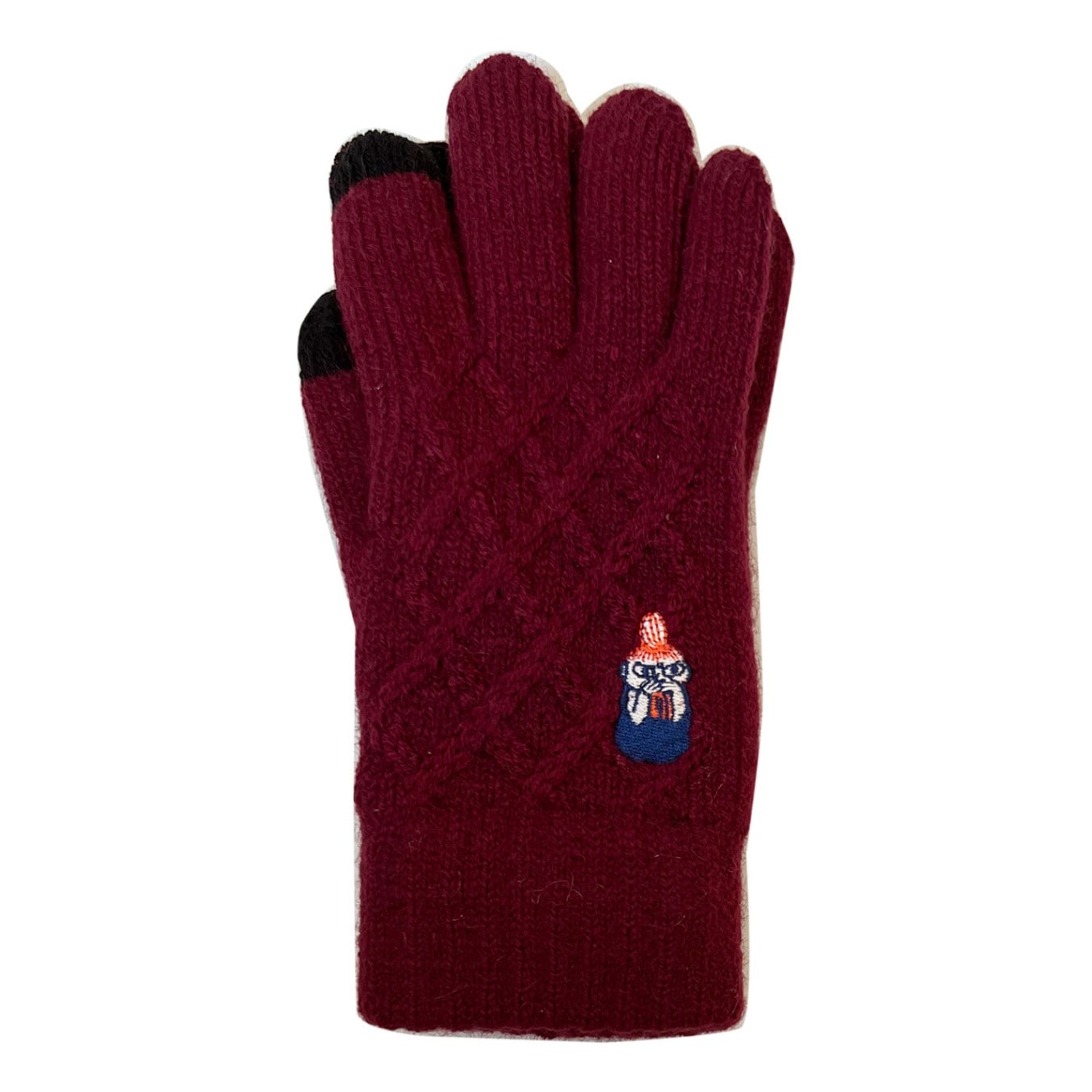 [公式]ムーミン ワンポイント刺繍スマホ対応ケーブル 手袋 / リトルミイ かんがえごと