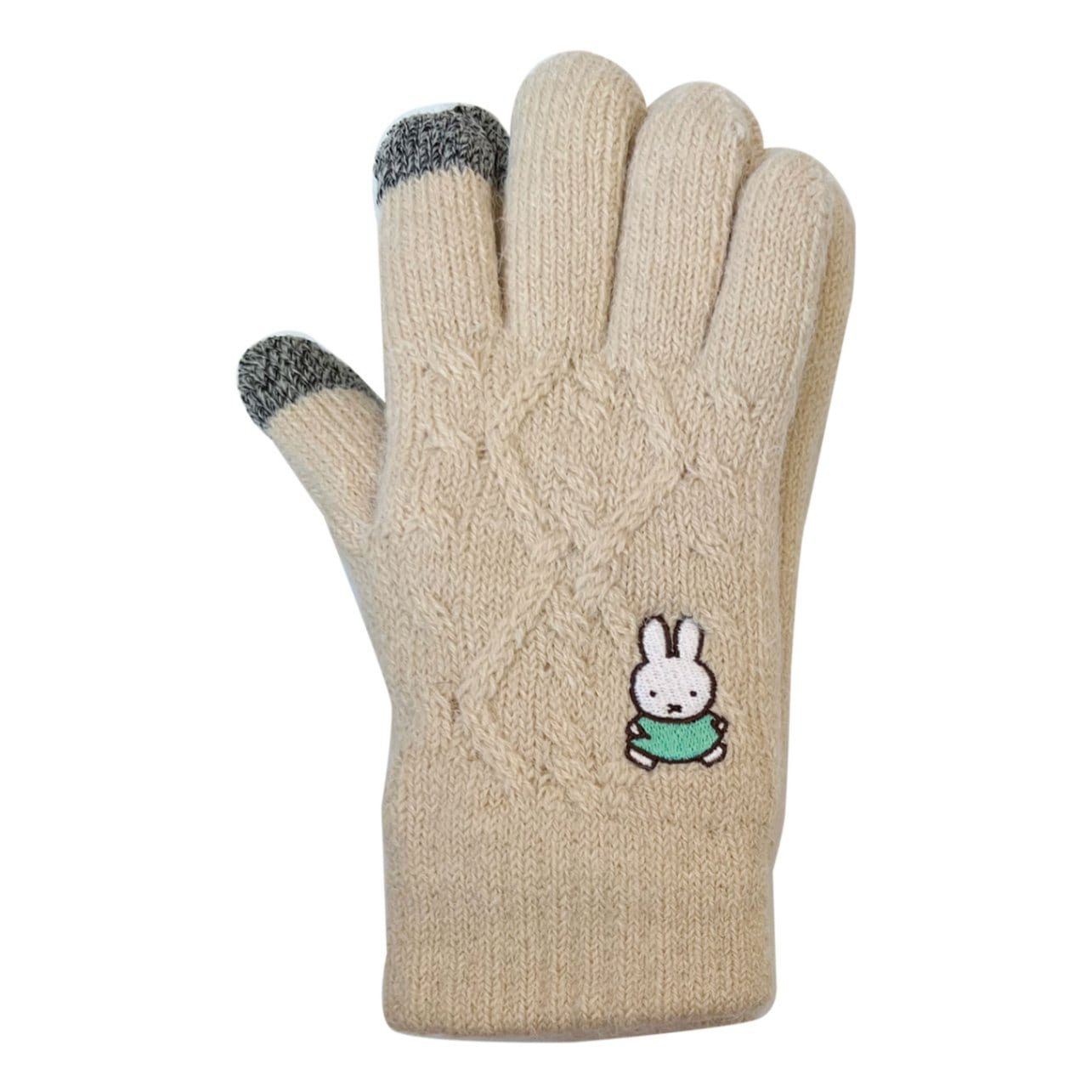 ミッフィー ワンポイント刺繍スマホ対応ケーブル手袋 おさんぽ