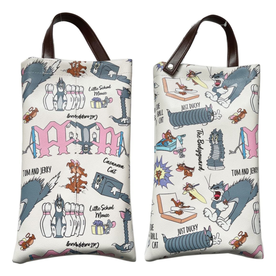 トム＆ジェリー 合皮ティッシュケース 総柄