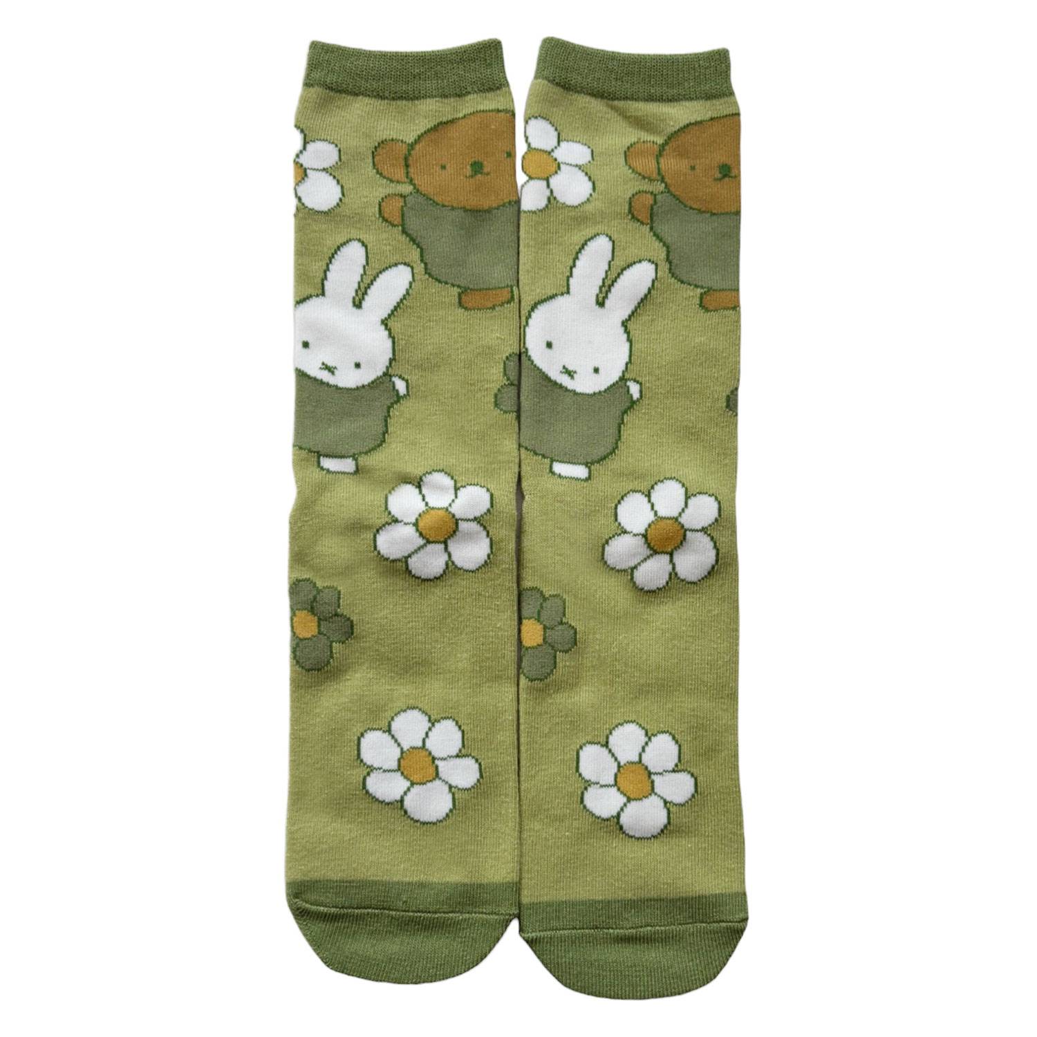 Dick Bruna ミッフィー ミドルハイソックスお花と一緒