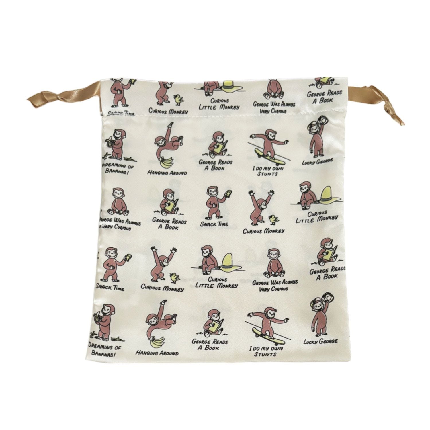 おさるのジョージ リボン巾着 ジョージパターン