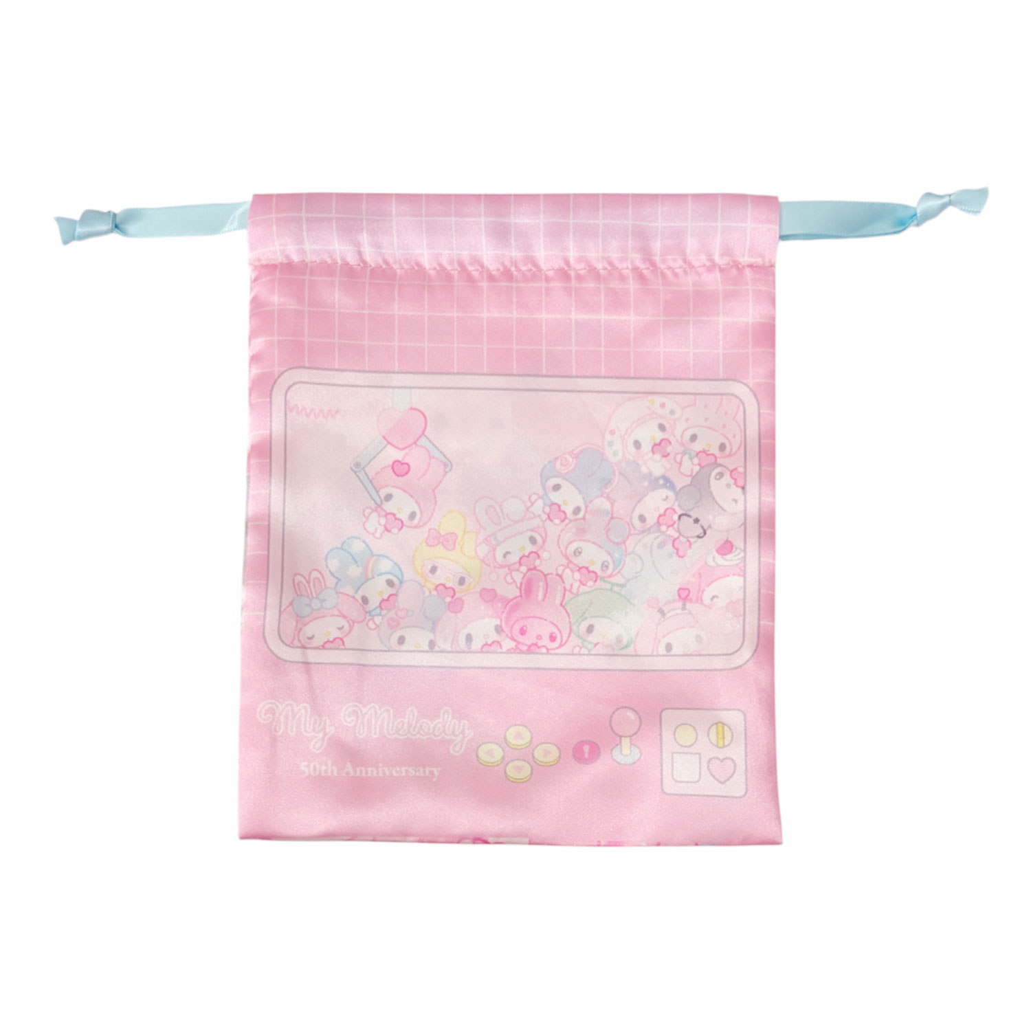 [公式] サンリオ マイメロディ50周年記念 リボン巾着 ガーリーポップハート ゲーム