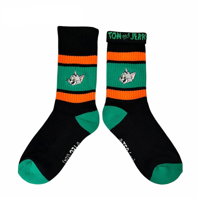 [公式] トムとジェリー カラフルラインソックス トム