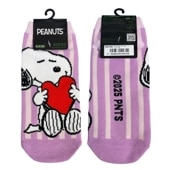 [公式] メーカー直営 PEANUTS スヌーピー キャラックス（靴下）ハート パープル 23~25cm|スヌーピー（PEANUTS)|キャラクター