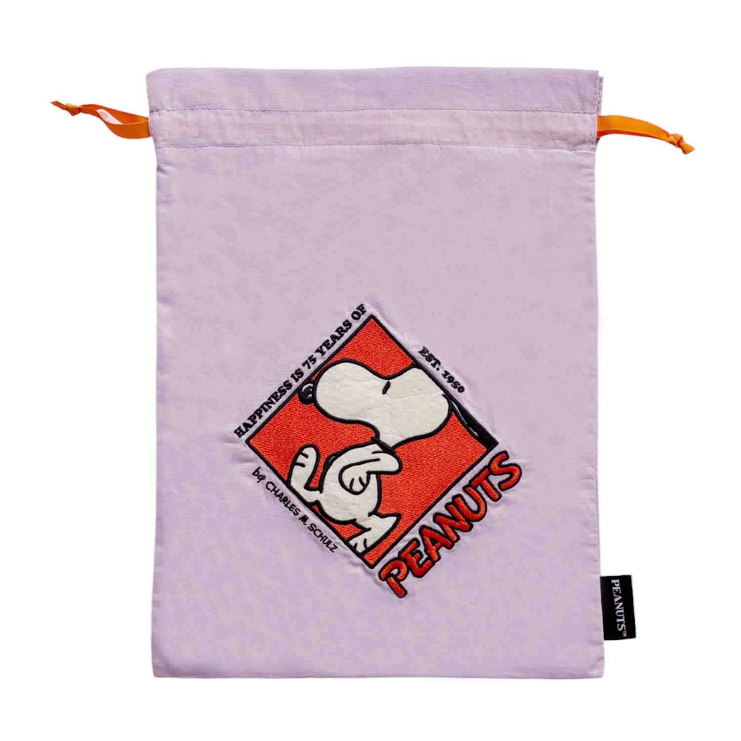 [公式] PEANUTS スヌーピー 75周年 刺繍巾着 PU