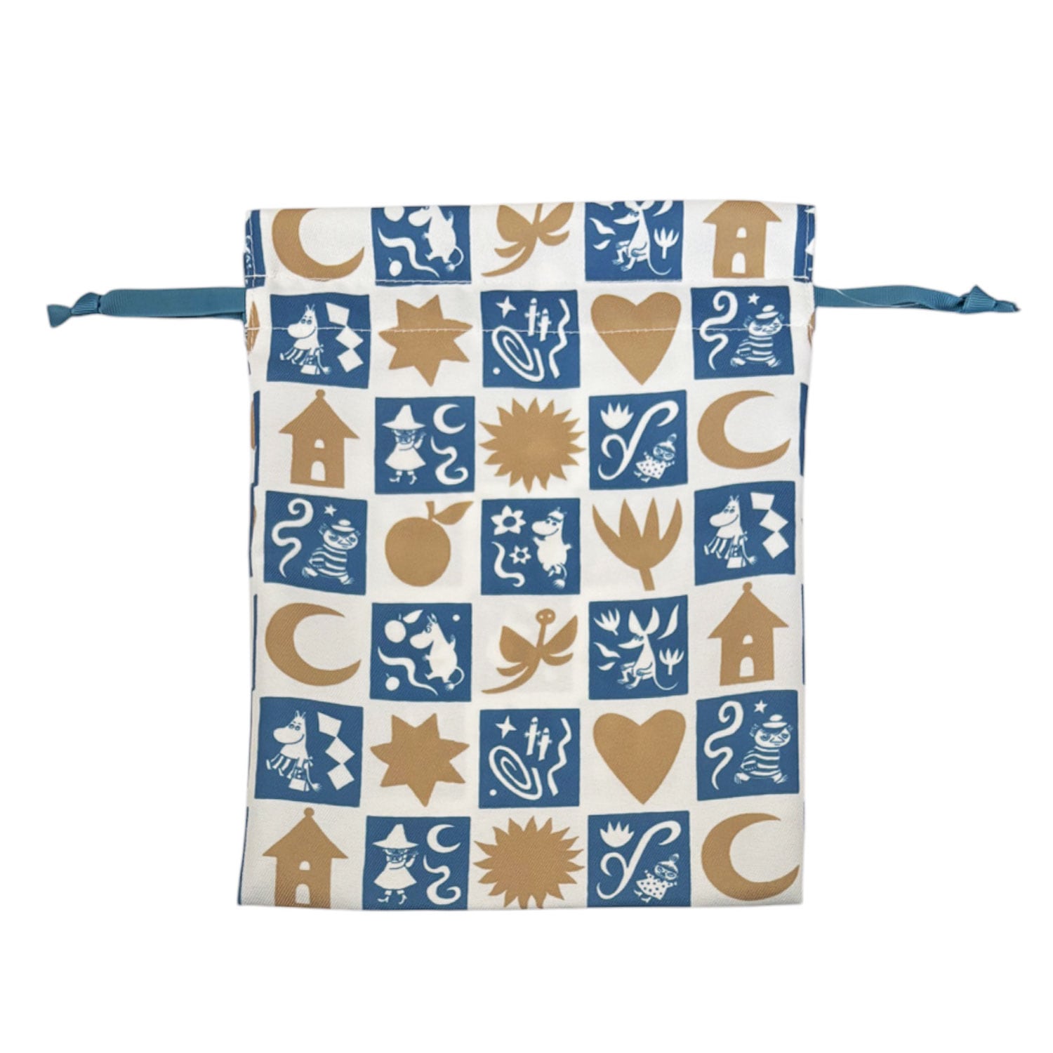 [公式] メーカー直営 MOOMIN ムーミン80周年 転写巾着 スクエア ブルー 