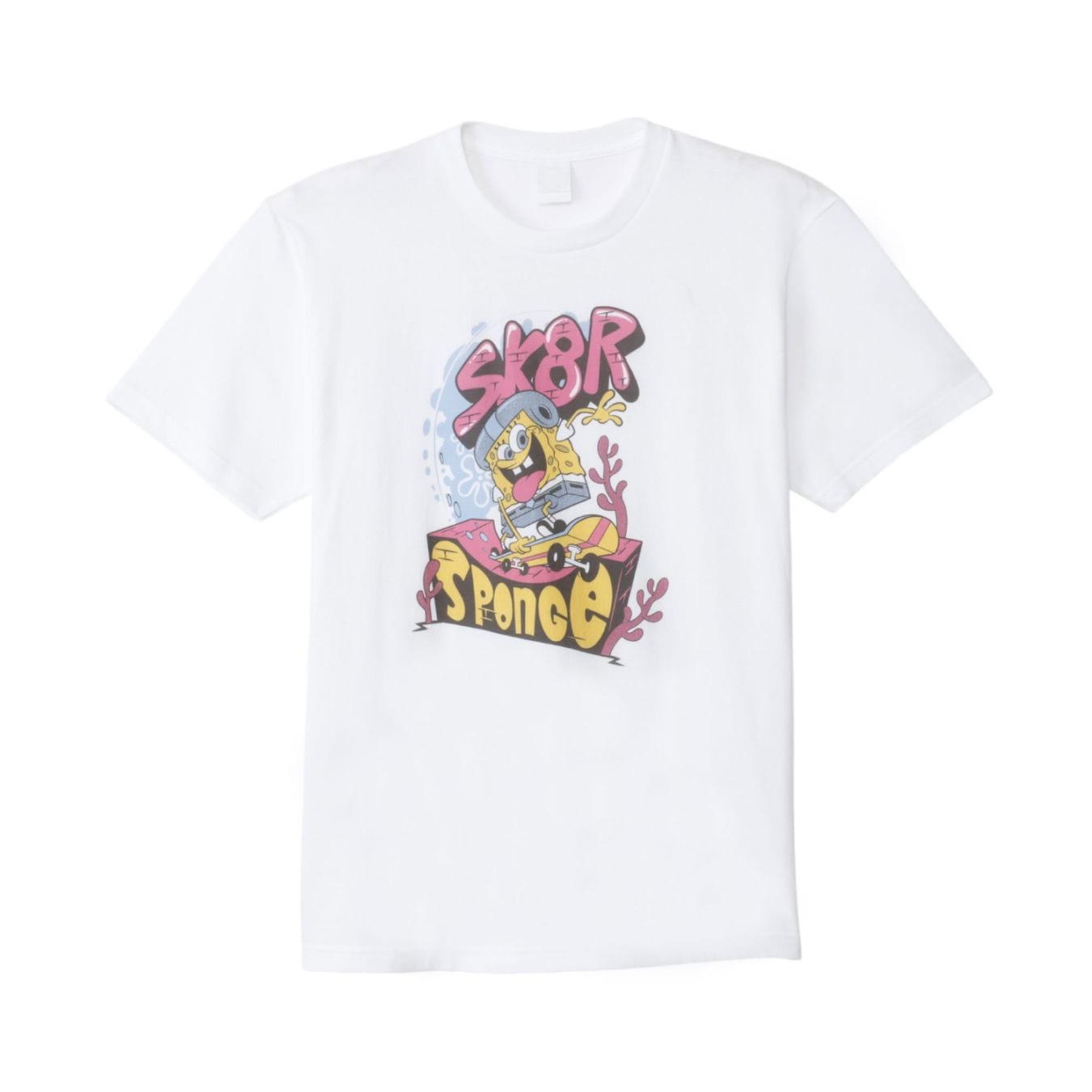 スポンジボブ セーター ミントグリーン New men's and women's SpongeBob Please smile print casual
