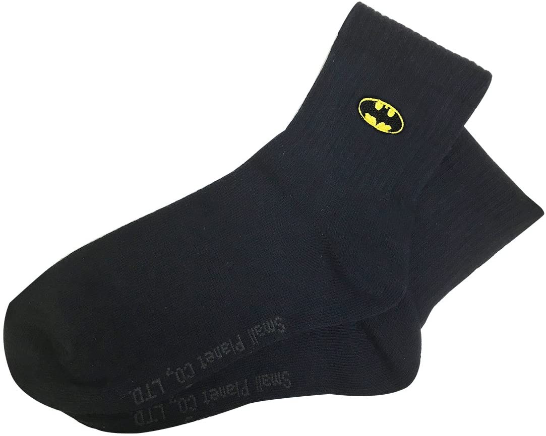 [公式] DC バットマン ワンポイント刺繍ソックス ロゴ ネイビー