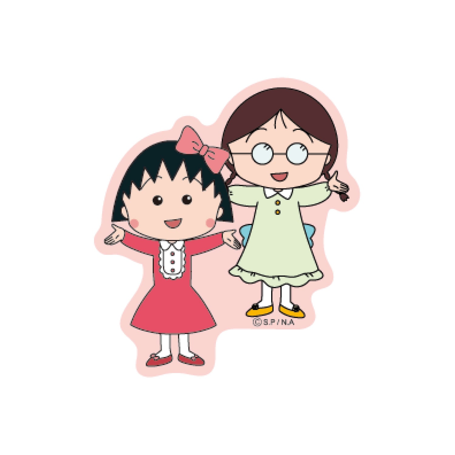 [公式] ちびまる子ちゃん キャラクターステッカー 原作まる子 おめかし