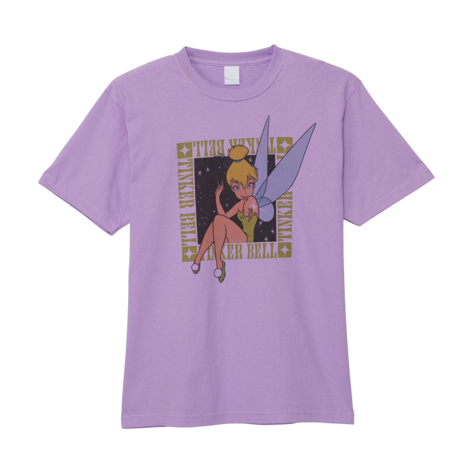 【人気キャラクター】ディズニー　Tシャツ　ティンカーベル　ラメ　パープル　XL 人気キャラクター】ディズニー Tシャツ ティンカーベル ラメ