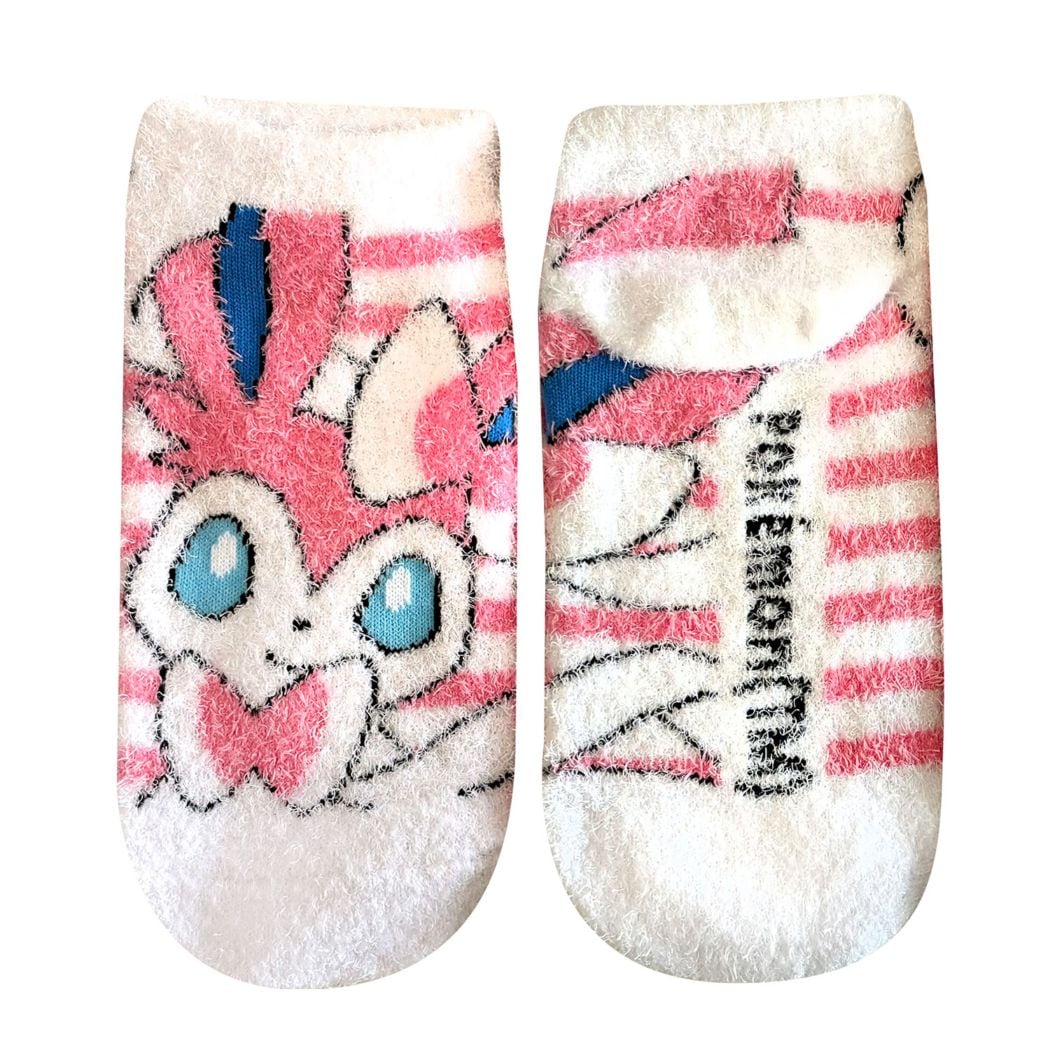 [公式] メーカー直営 ポケットモンスター もっこもこ靴下  (ジュニアサイズ) ニンフィア ボーダー