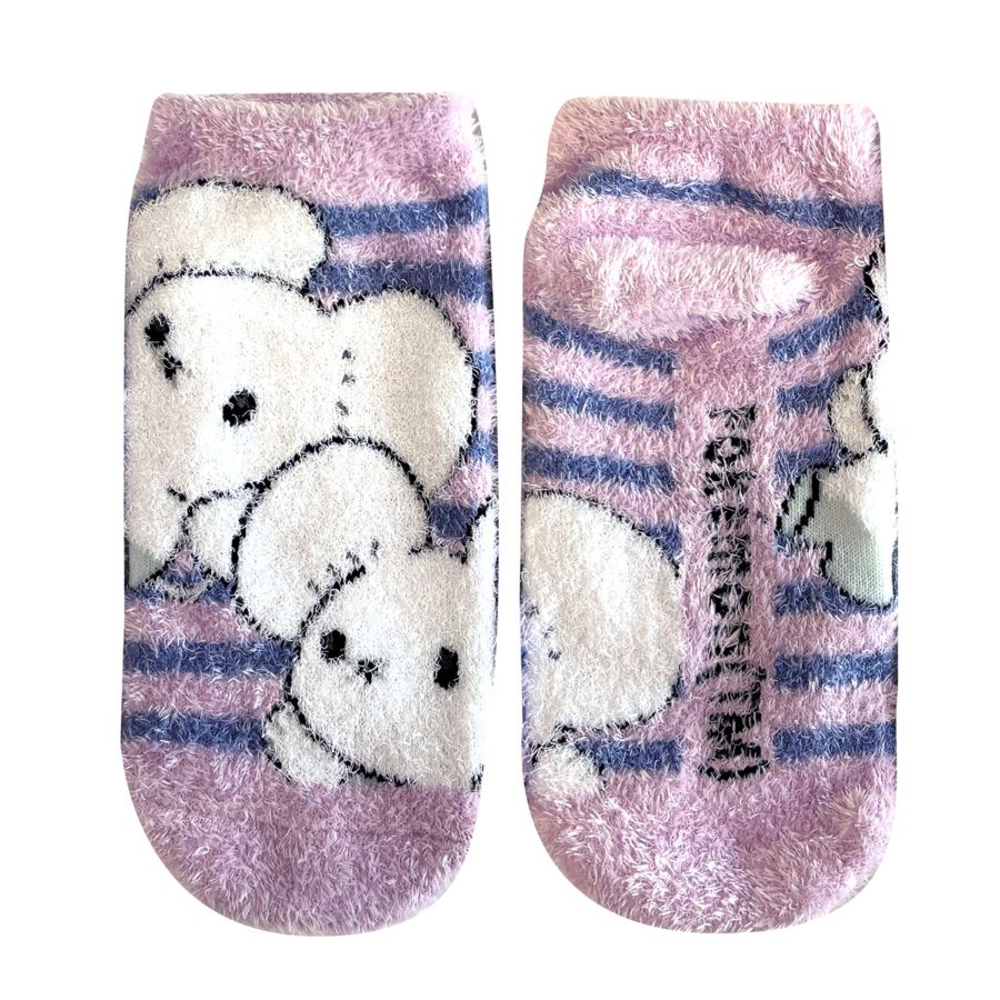 [公式] メーカー直営 ポケットモンスター もっこもこ靴下  (ジュニアサイズ) ワッカネズミ ボーダー