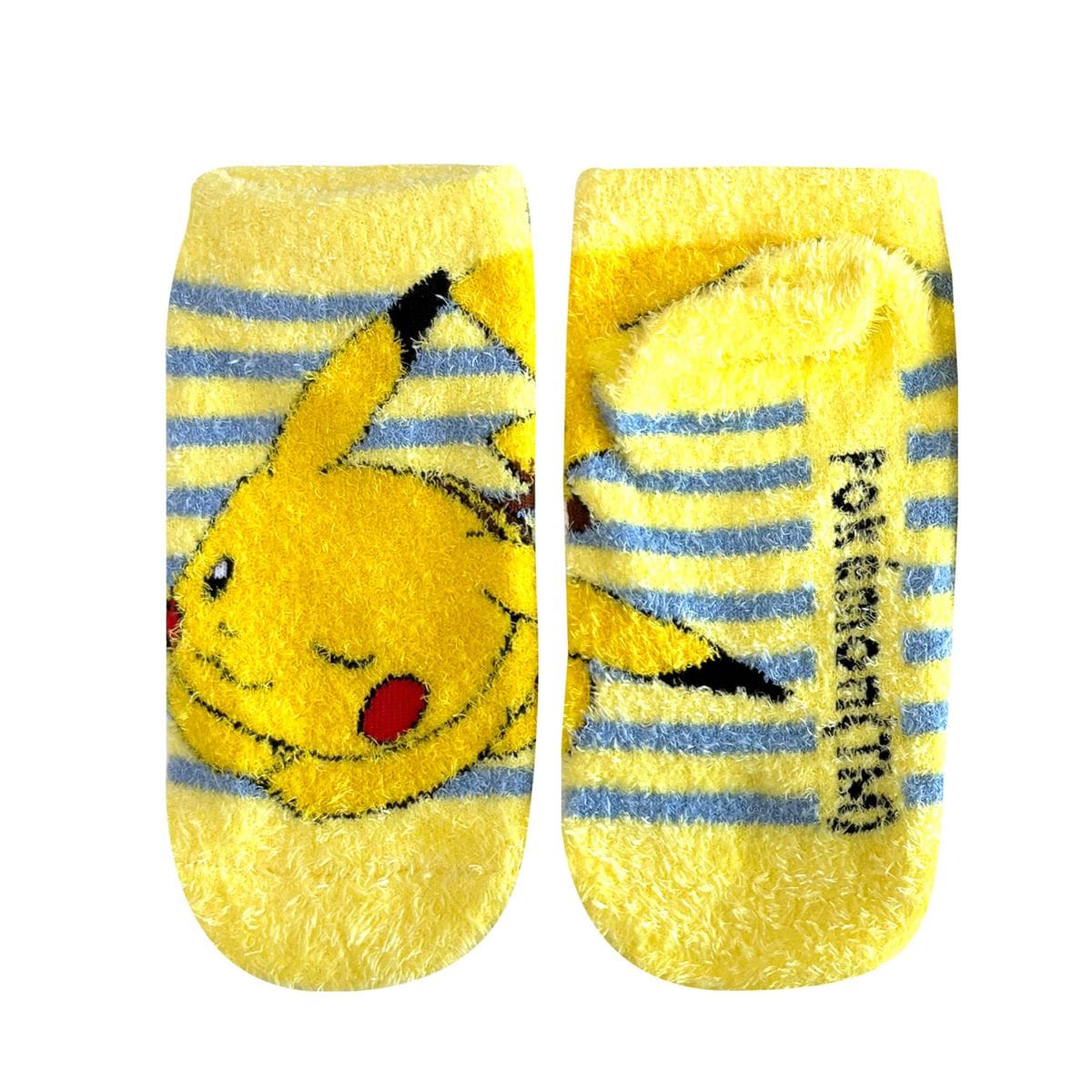 [公式] メーカー直営 ポケットモンスター もっこもこ靴下  (キッズサイズ) ピカチュウ ボーダー