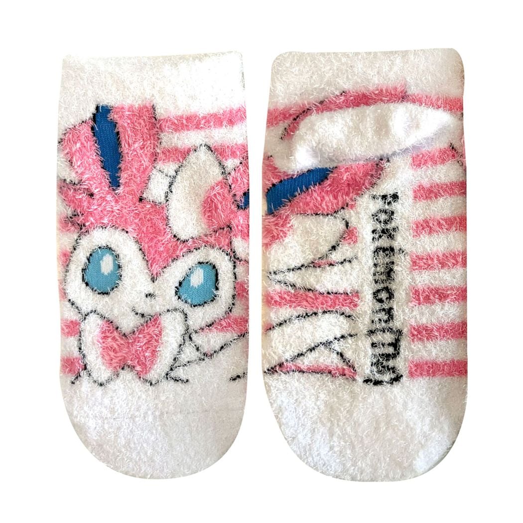 [公式] メーカー直営 ポケットモンスター もっこもこ靴下  (キッズサイズ) ニンフィア ボーダー