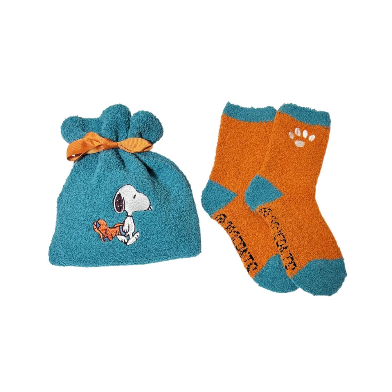 [公式] メーカー直営 PEANUTS スヌーピー もこもこ靴下 in 巾着 靴下