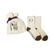 [公式] メーカー直営 PEANUTS スヌーピー もこもこ靴下 in 巾着 服|スヌーピー（PEANUTS)|キャラクター&#9655;