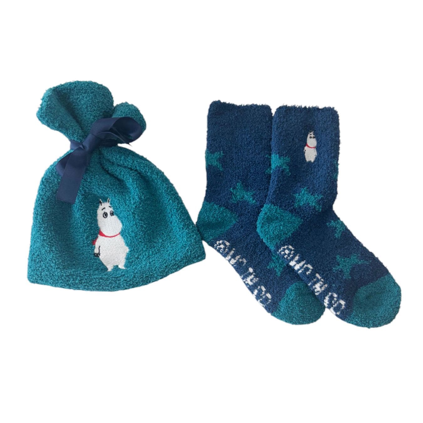 [公式] メーカー直営 ムーミン もこもこ靴下 in 巾着 ムーミン 星